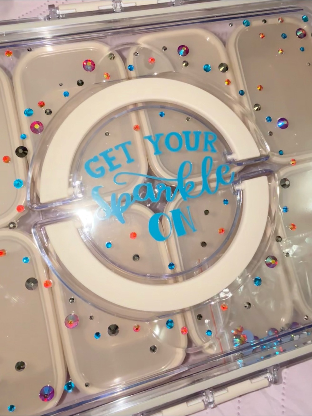CWC Rhinestoned Get Your Sparkle On Snack/Craft Box NWT - Picture 2 of 9